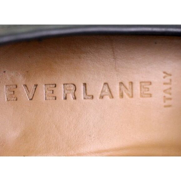 Everlane BLACK GENUINE LEATHER LOW HEEL ALMOND TOE SLIP ON LOAFER SHOES Size 8.5 - Picture 8 of 11